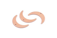Bakır Ay Tılsımı, 1 Delikli 24 Ham Bakır Hilal Ay Tılsımı, Damgalama Boşlukları (22x5x0,80 mm) M01194