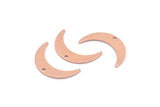 Bakır Ay Tılsımı, 1 Delikli 24 Ham Bakır Hilal Ay Tılsımı, Damgalama Boşlukları (22x5x0,80 mm) M01194