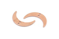 Bakır Ay Tılsımı, 2 Delikli 24 Ham Bakır Hilal Ay Tılsımı, Damgalama Boşlukları (22x5x0,80 mm) M01192