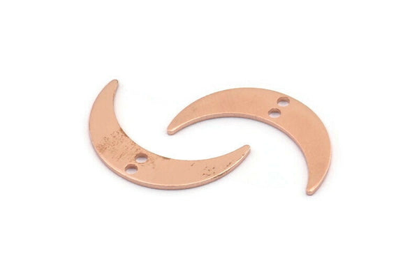 Bakır Ay Tılsımı, 2 Delikli 24 Ham Bakır Hilal Ay Tılsımı, Damgalama Boşlukları (22x5x0,80 mm) M01192