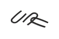 Black Geometric Charm, 24 Oxidized Black Brass U Shaped Pendants With 1 Hole, Charms, Findings (27x13x0.50mm) E019 S553