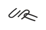 Black Geometric Charm, 24 Oxidized Black Brass U Shaped Pendants With 1 Hole, Charms, Findings (27x13x0.50mm) E019 S553