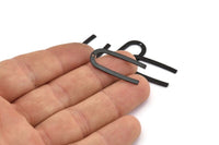 Black Geometric Charm, 24 Oxidized Black Brass U Shaped Pendants With 1 Hole, Charms, Findings (27x13x0.50mm) E019 S553