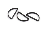 Black Half Moon, 10 Oxidized Black Brass Semi Circle Connectors (23x12x2x0.9mm) E303 S1130
