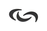 Black Moon Charm, 6 Textured Oxidized Black Brass Crescent Moon Charms With 2 Holes (30x8x1mm) D1391 H1292
