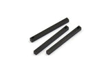 Tiny Necklace Bar, 12 Oxidized Black Brass Bars, Necklace, Earring Findings (2.5x2.5x30mm) D0236