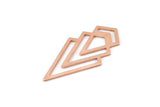 Copper Triangle Blank, 4 Raw Copper Diamond Blanks (46x22x1mm) M01217