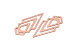 Copper Triangle Blank, 4 Raw Copper Diamond Blanks (46x22x1mm) M01217