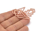 Copper Triangle Blank, 4 Raw Copper Diamond Blanks (46x22x1mm) M01217