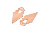 Bakır Üçgen Tılsım, 1 Delikli 4 Ham Bakır Elmas Tılsım (46x22x1mm) M01180