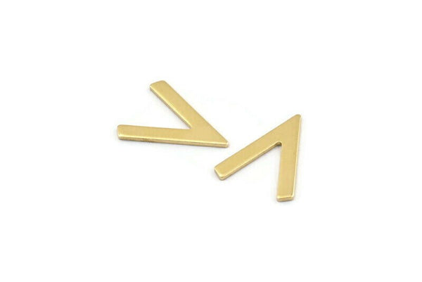 Brass V Shape, 24 Raw Brass V Shaped Blanks (19x15x1mm) M01212