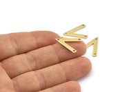 Pirinç V Şeklinde, 3 Delikli 24 Ham Pirinç V Şeklinde Tılsım (19x15x1mm) M01214