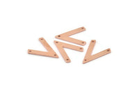 Bakır V Şekli, 3 Delikli 24 Ham Bakır V Şeklinde Tılsım (19x15x1mm) M01207