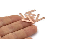 Bakır V Şekli, 3 Delikli 24 Ham Bakır V Şeklinde Tılsım (19x15x1mm) M01207