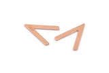 Copper V Shape, 12 Raw Copper V Shaped Blanks (23x19x1mm) M01210