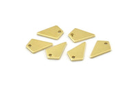 Brass Triangle Charm, 24 Raw Brass Diamond Charms With 1 Hole (12x8x1mm) M01158