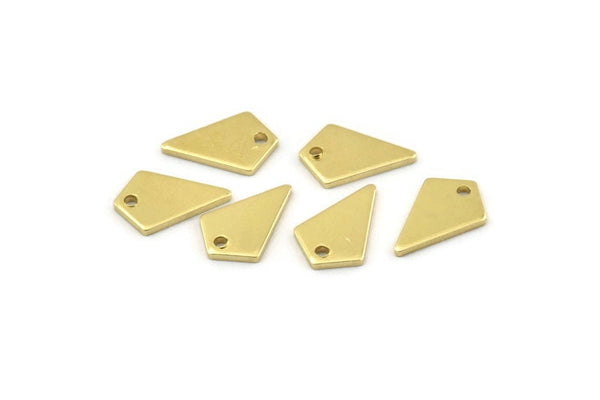 Brass Triangle Charm, 24 Raw Brass Diamond Charms With 1 Hole (12x8x1mm) M01158
