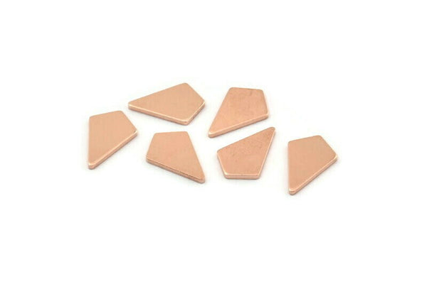 Bakır Üçgen Boşluğu, 24 Ham Bakır Elmas Boşluğu (12x8x1mm) M01198
