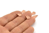 Bakır Üçgen Tılsım, 1 Delikli 24 Ham Bakır Elmas Tılsım (12x8x1mm) M01199