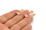 Bakır Üçgen Tılsım, 1 Delikli 24 Ham Bakır Elmas Tılsım (12x8x1mm) M01199