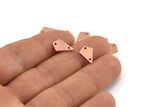Bakır Üçgen Tılsım, 2 Delikli 24 Ham Bakır Elmas Tılsım (12x8x1mm) M01178