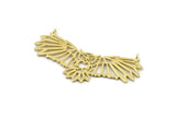 Brass Owl Charm, 2 Raw Brass Owl Pendants With 2 Loops (58x21x1mm) N1457