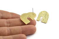 Küpe Çivisi, 4 Ham Pirinç - U Şeklinde Küpeler - Pirinç Küpeler - Küpeler (19x18x1,2 mm) N1431