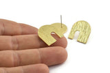 Küpe Çivisi, 4 Ham Pirinç - U Şeklinde Küpeler - Pirinç Küpeler - Küpeler (19x18x1,2 mm) N1431