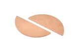 Semi Circle Blank, 6 Raw Copper Half Moon Stamping Blanks (39x15x0.90mm) M527