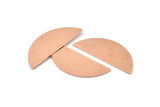 Semi Circle Blank, 6 Raw Copper Half Moon Stamping Blanks (39x15x0.90mm) M527
