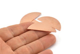 Semi Circle Blank, 6 Raw Copper Half Moon Stamping Blanks (39x15x0.90mm) M527