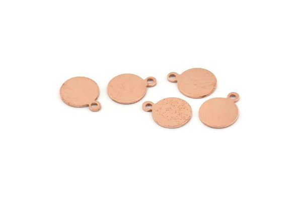 Copper Cabochon Tag, 24 Raw Copper Cabochon Tags With 1 Loop (13x10x0.80mm) M317