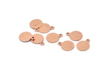 Copper Cabochon Tag, 24 Raw Copper Cabochon Tags With 1 Loop (13x10x0.80mm) M317
