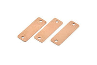 Copper Rectangle Charm, 10 Raw Copper Rectangle Stamping Blanks With 2 Hole, Pendants, Connectors (30x10x0.80mm) M561