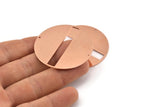 Huge Round Charm, 2  Raw Copper Round Stamping Blanks With 2 Holes, Connectors (43x0.90mm) M554