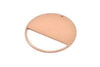 Huge Round Charm, 2  Raw Copper Round Stamping Blanks With 1 Hole (43x0.90mm) M542