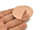 Huge Round Charm, 2  Raw Copper Round Stamping Blanks With 1 Hole (43x0.90mm) M542