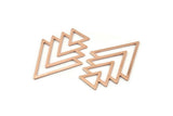 Copper Triangle Blank, 4 Raw Copper Tree Blanks (47x33x1mm) M01283
