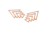 Copper Triangle Blank, 4 Raw Copper Tree Blanks (47x33x1mm) M01283