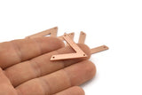Bakır V Şeklinde, 3 Delikli 12 Ham Bakır V Şeklinde Tılsım (28x23x1mm) M01270