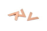 Copper V Shape, 12 Raw Copper V Shaped Blanks (22x18x1mm) M01267