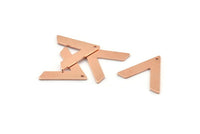 Copper V Shape, 12 Raw Copper V Shaped Charms With 1 Hole (22x18x1mm) M01268