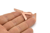 Copper V Shape, 12 Raw Copper V Shaped Charms With 1 Hole (22x18x1mm) M01268