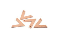 Bakır V Şeklinde, 2 Delikli 12 Ham Bakır V Şeklinde Tılsım (22x18x1mm) M01269