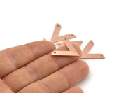 Bakır V Şeklinde, 2 Delikli 12 Ham Bakır V Şeklinde Tılsım (22x18x1mm) M01269