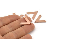 Bakır V Şeklinde, 3 Delikli 12 Ham Bakır V Şeklinde Tılsım (22x18x1mm) M01278