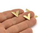 Brass V Shape, 24 Raw Brass V Shaped Blanks (15x13x1mm) M01239