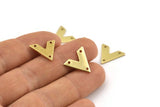 Pirinç V Şeklinde, 3 Delikli 24 Ham Pirinç V Şeklinde Tılsım (15x13x1mm) M01242