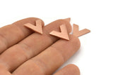 Copper V Shape, 24 Raw Copper V Shaped Blanks (15x13x1mm) M01271