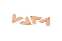 Copper V Shape, 24 Raw Copper V Shaped Charms With 1 Hole (15x13x1mm) M01272